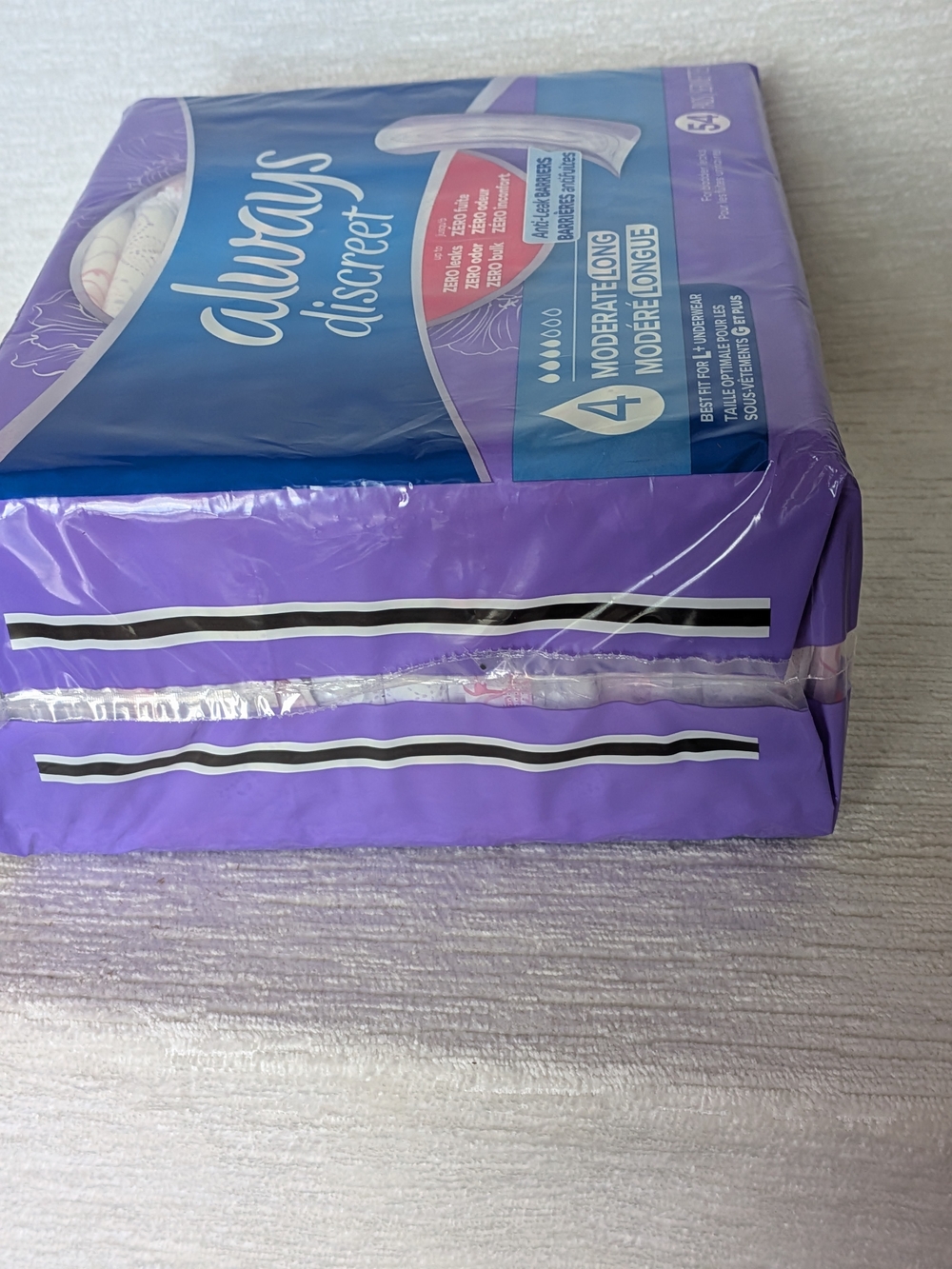 Always Discreet Moderate 4 Long Pads - 54 count Pack NWT - Picture 11 of 14